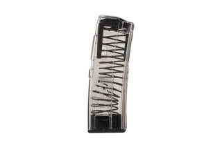 The ETS magazine for 9mm MP5 sub machine guns is made out of translucent polymer